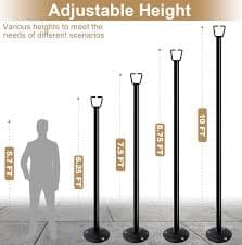 Adjustable String Light Stand with Weighted Base